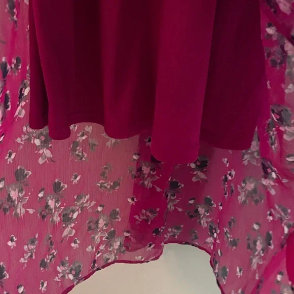 DKNY Fuchsia Floral Faux Wrap Dress - Picture 10 of 10